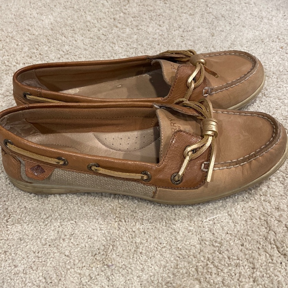 Sperry Top Sider shoes with gold laces